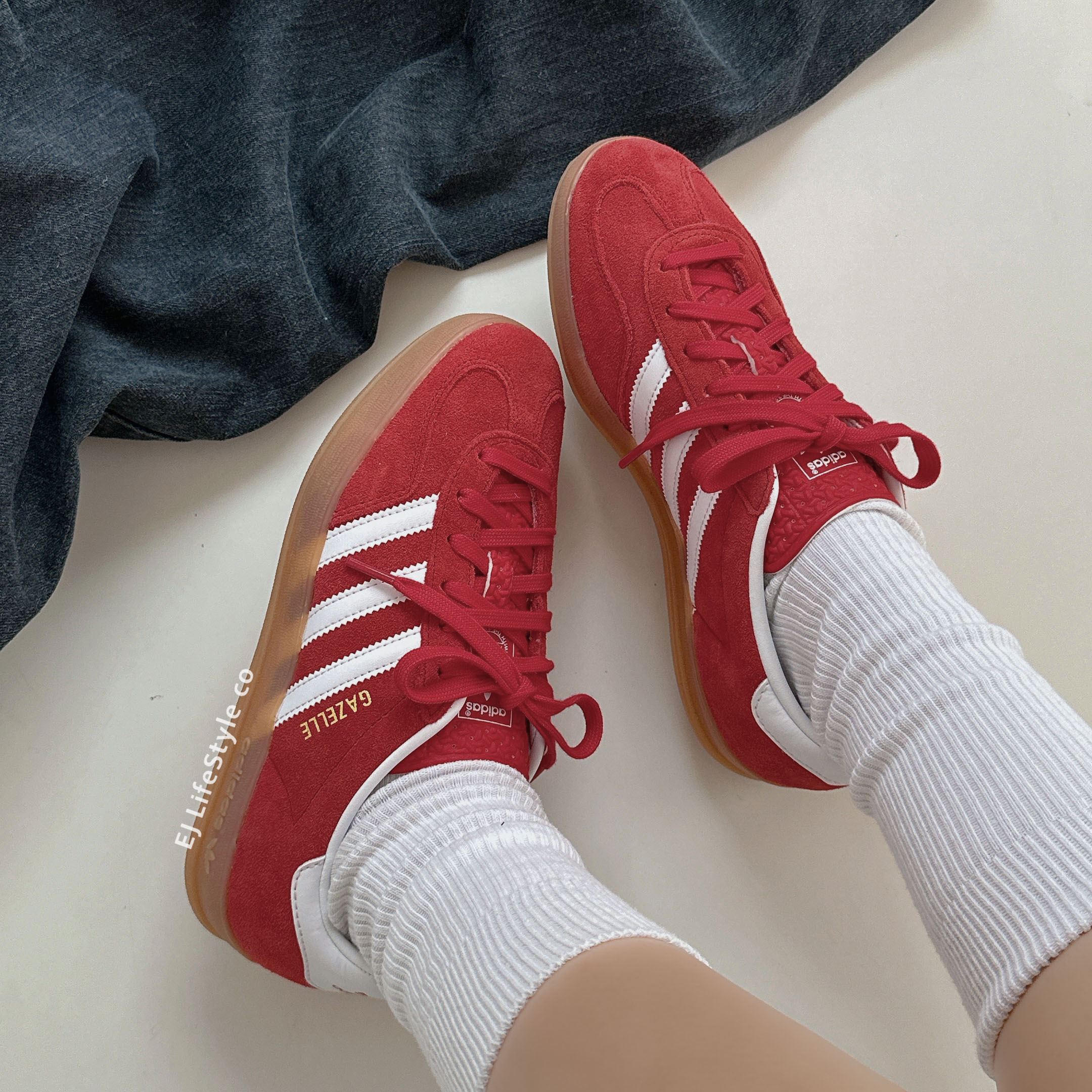 ADIDAS GAZELLE INDOOR 正紅色 焦糖底 麂皮 JI2063 男鞋 / 現貨
