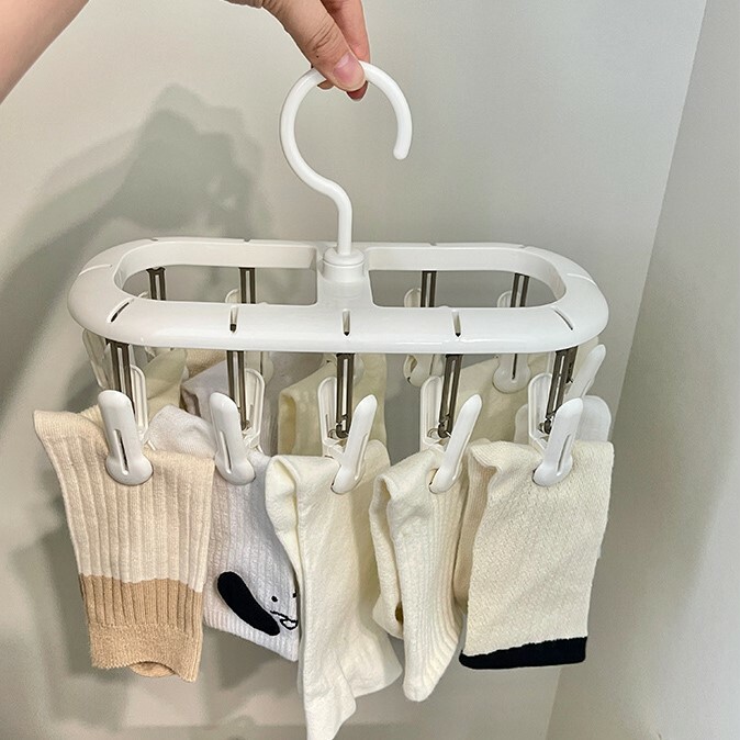 《4569》加厚多夾防滑多功能可折疊晾衣架