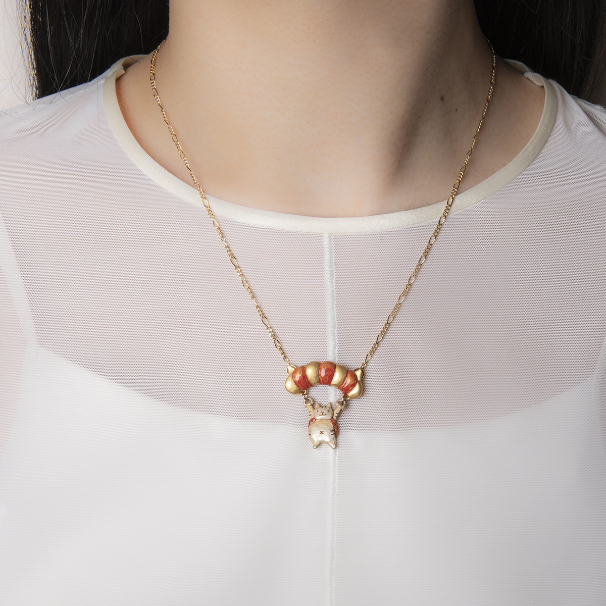 降落傘貓貓頸鏈/胸針