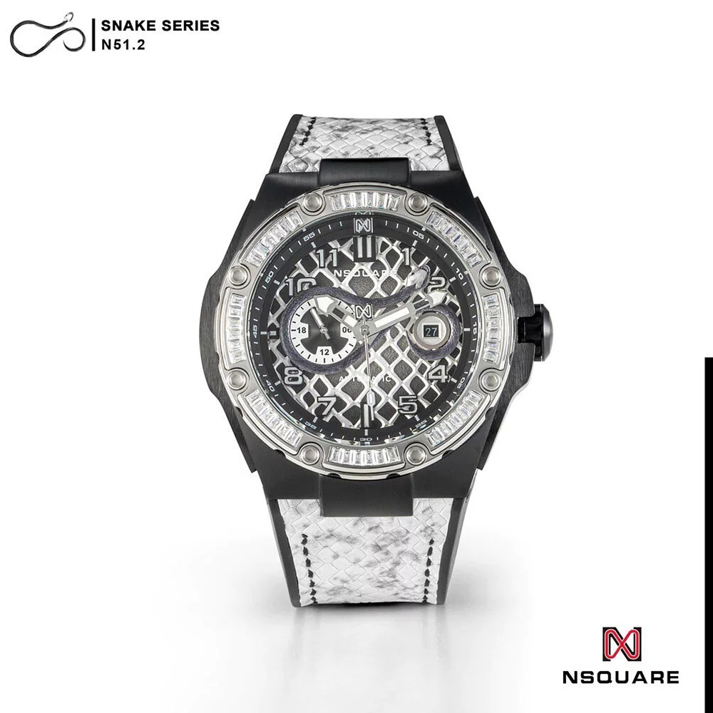 (預購)【NSQUARE】 SNAKE蛇系列 G0473-N51.2 特別版 鑲嵌施華洛世奇水鑽夜光輕奢機械錶