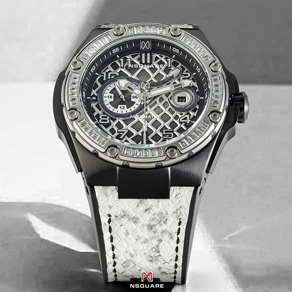 (預購)【NSQUARE】 SNAKE蛇系列 G0473-N51.2 特別版 鑲嵌施華洛世奇水鑽夜光輕奢機械錶
