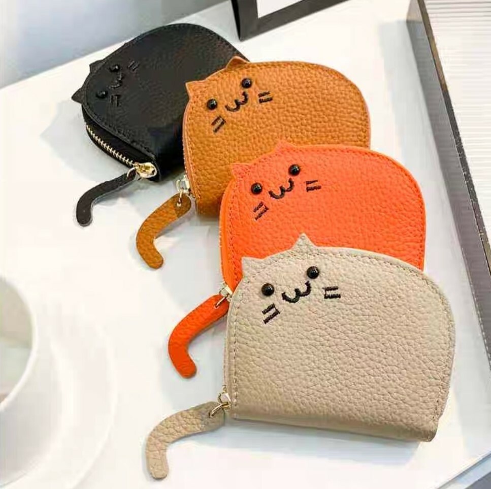 貓咪造型皮革零錢包