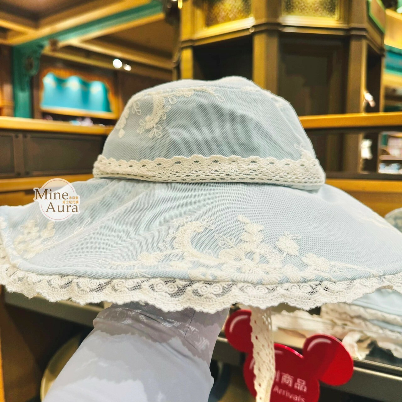 (限時特價) 仙杜瑞拉 Cinderella 蕾絲 蝴蝶結 造型 漁夫帽 遮陽帽 帽子 仙履奇緣 -上海迪士尼樂園