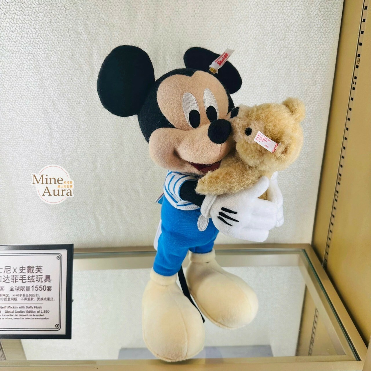 限量版 Steiff 米奇 Mickey 達菲 Duffy 娃娃 玩偶 禮盒 擺飾品 -上海迪士尼樂園