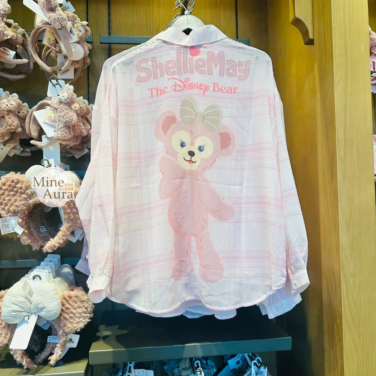 雪莉玫 ShellieMay 格紋 雪紡 輕薄 襯衫 上衣 罩衫 外套 -上海迪士尼樂園