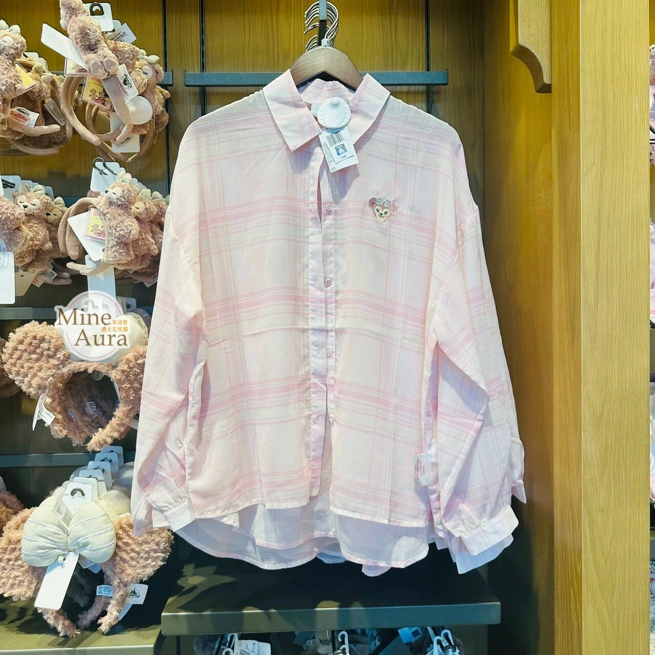 雪莉玫 ShellieMay 格紋 雪紡 輕薄 襯衫 上衣 罩衫 外套 -上海迪士尼樂園