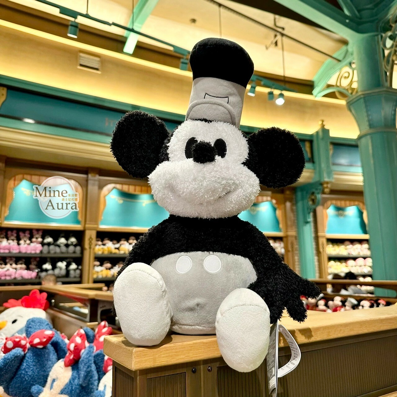 米奇 Mickey 經典 蒸汽米奇 療癒 豆袋 娃娃 玩偶 -上海迪士尼樂園