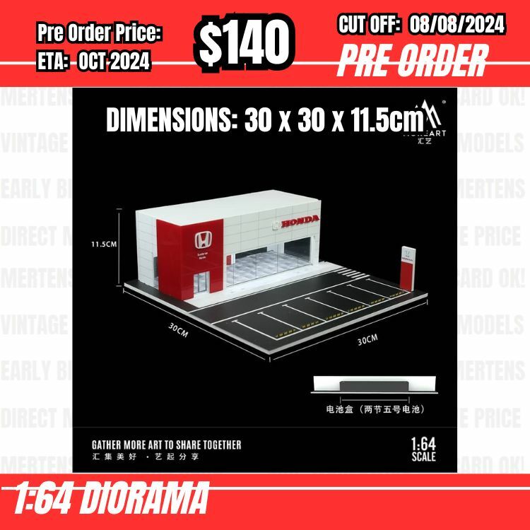 PO-$140 * Moreart * 1:64 Diorama - Honda Auto Show Room (30x30x11.5cm) [OD28/07]
