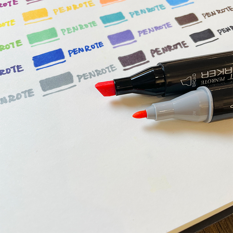 【PENROTE筆樂】 Sketch12色油性雙頭麥克筆