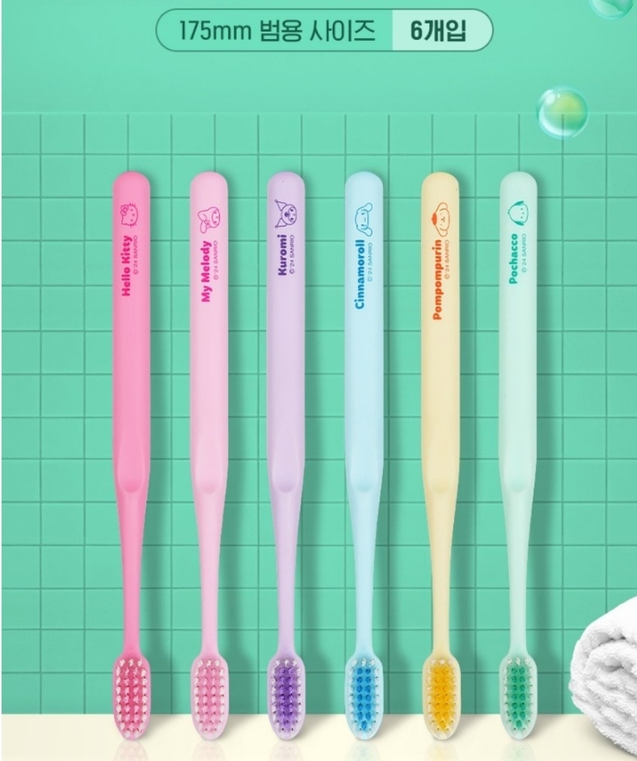 韓國代購_三麗鷗牙刷組(一組6入)(6y以上)