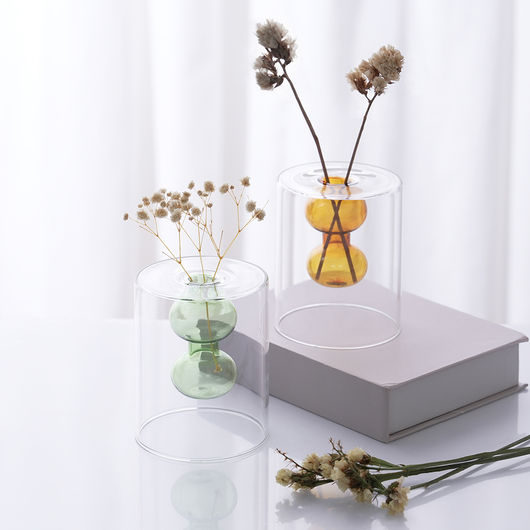 雙層玻璃花瓶/圓球形