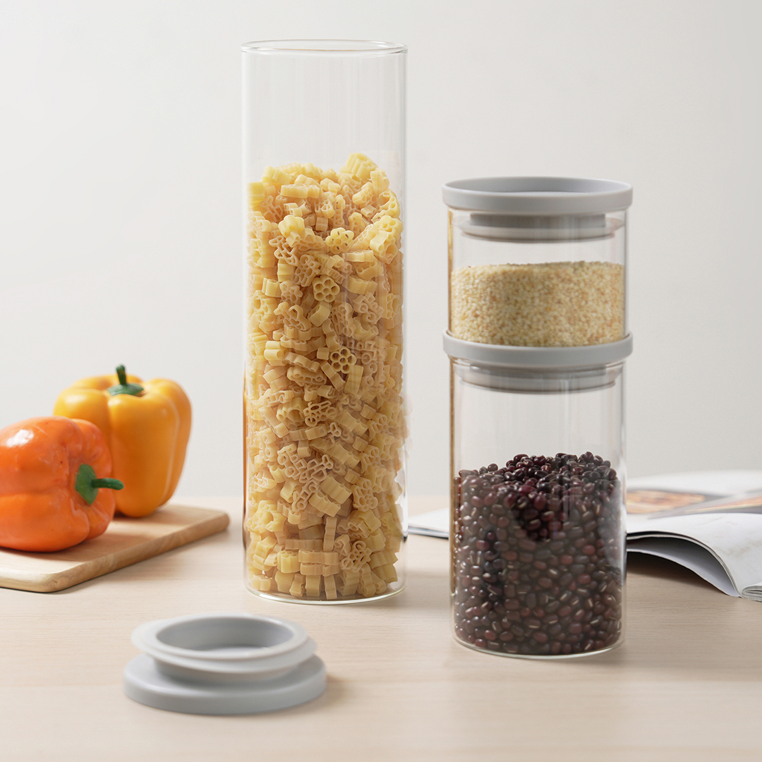 可堆疊玻璃保存罐/600ml