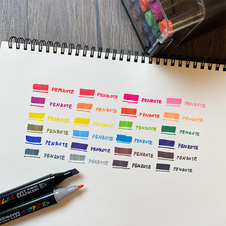 【PENROTE筆樂】 Sketch24色油性雙頭麥克筆