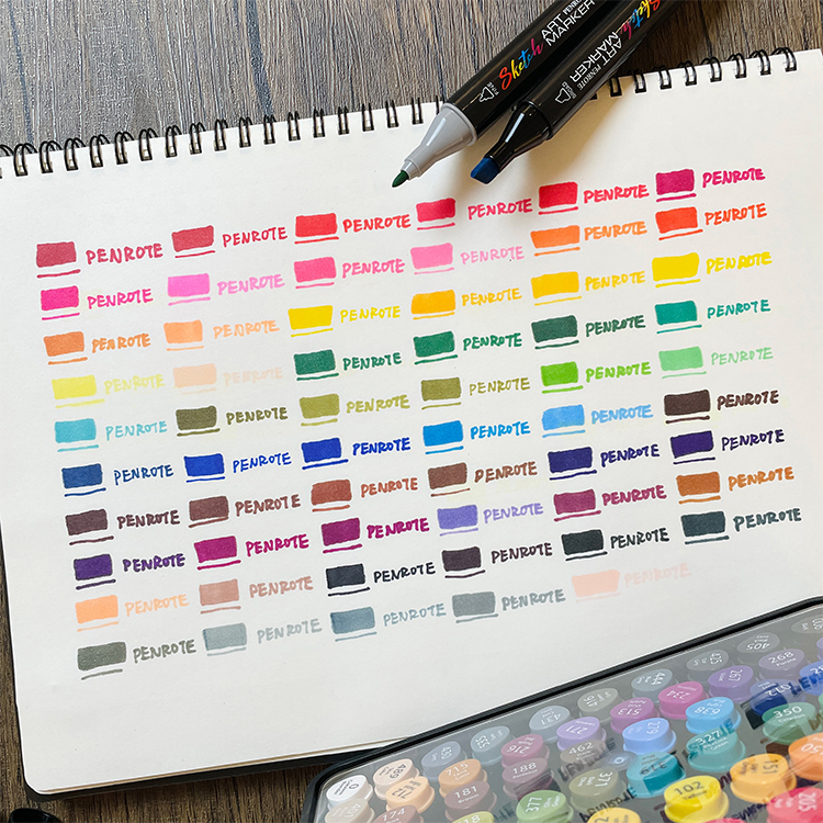 【PENROTE筆樂】 Sketch60色油性雙頭麥克筆