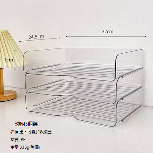 Hot recommended desktop transparent storage box (transparent set of three)