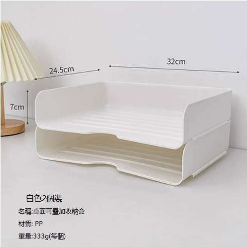 Hot recommended desktop transparent storage box (white set of two)