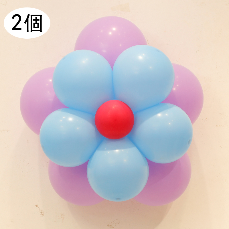 熱推節日派對裝飾場景佈置氣球(H02雙層花朵材料包-紫藍色-2朵裝）