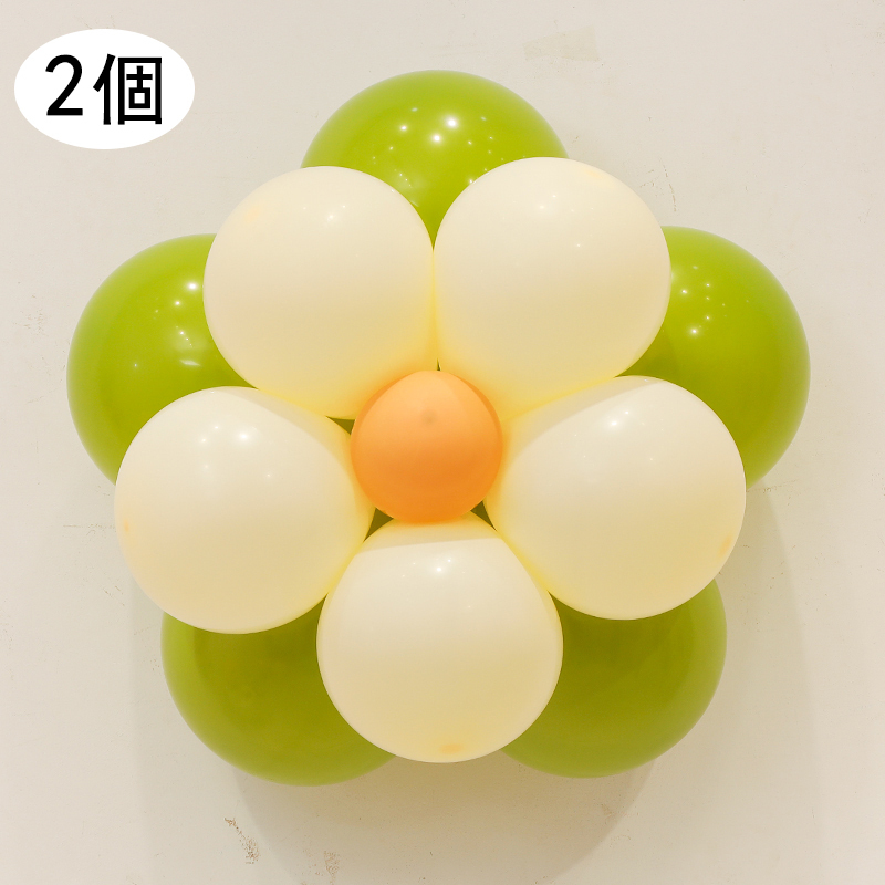 熱推節日派對裝飾場景佈置氣球(H07雙層花朵材料包-復古綠-2朵裝）