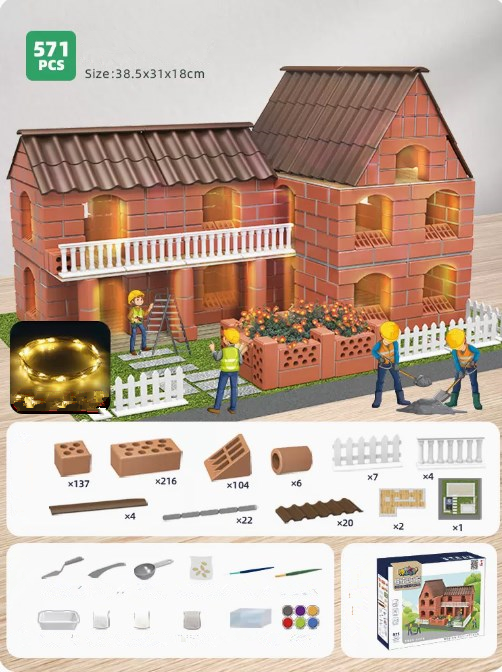 Hot recommended educational assembly toys (country villa) (specification: 38.5*31*18CM)