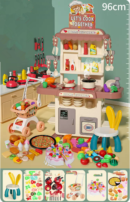Hot Recommended Kitchen Play House Toy (Bean Paste Red) (Specification: 96*46*24CM)