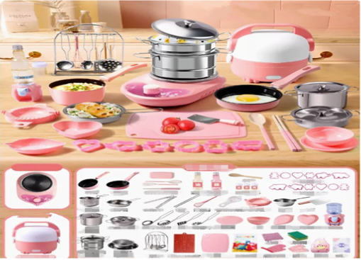 Hot-selling Miyou Small Kitchen Cooking Set (Malifan Stone Antibacterial 319-piece Set) (Sakura Pink)