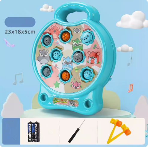 Popular cartoon whack-a-mole machine (small ground clock) (battery version) (specification: 23*18*5CMM)