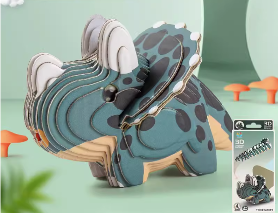 Popular dinosaur 3D 3D puzzle (Tyrannosaurus Rex/Flying Dragon/Spinosaurus/Ankylosaurus/Stegosaurus/Triceratops/Dark Dragon) (please contact customer service to confirm the delivery style after placing an order)