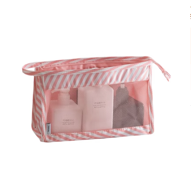 Popular storage bag (pink stripes)