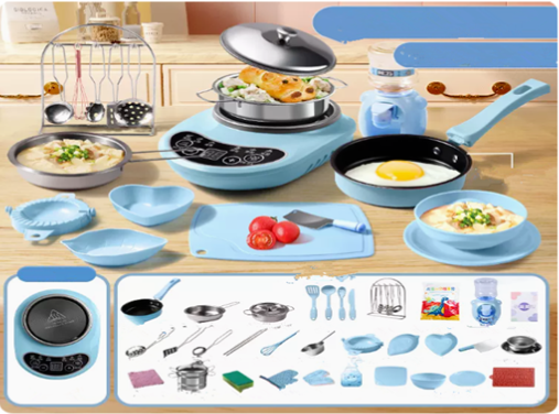 Hot style MINI Kitchen Cooking complete set of toys (sky blue) (set of 144 pieces)