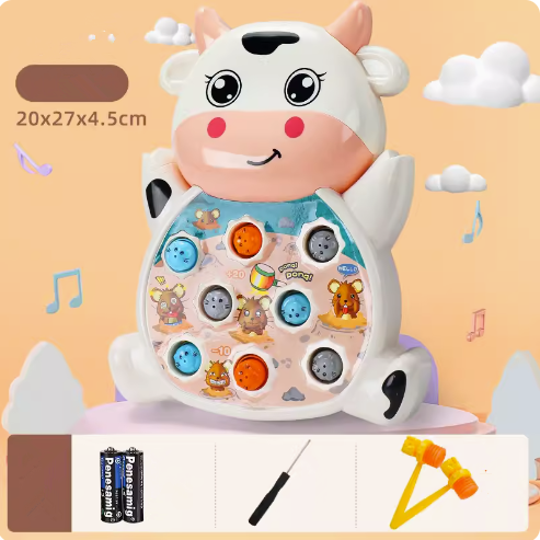 New cartoon whack-a-mole machine (Han Han Niu) (battery version) (Specifications: 20*27*4.5CM)