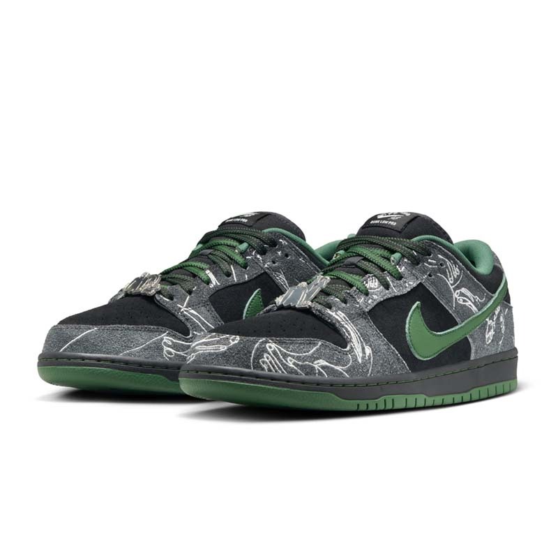 There Skateboards  x Nike SB Dunk Low Pro "Anthracite Gorge Green" 聯名款 菸煤綠 男鞋 HF7743-001 [台灣現貨]