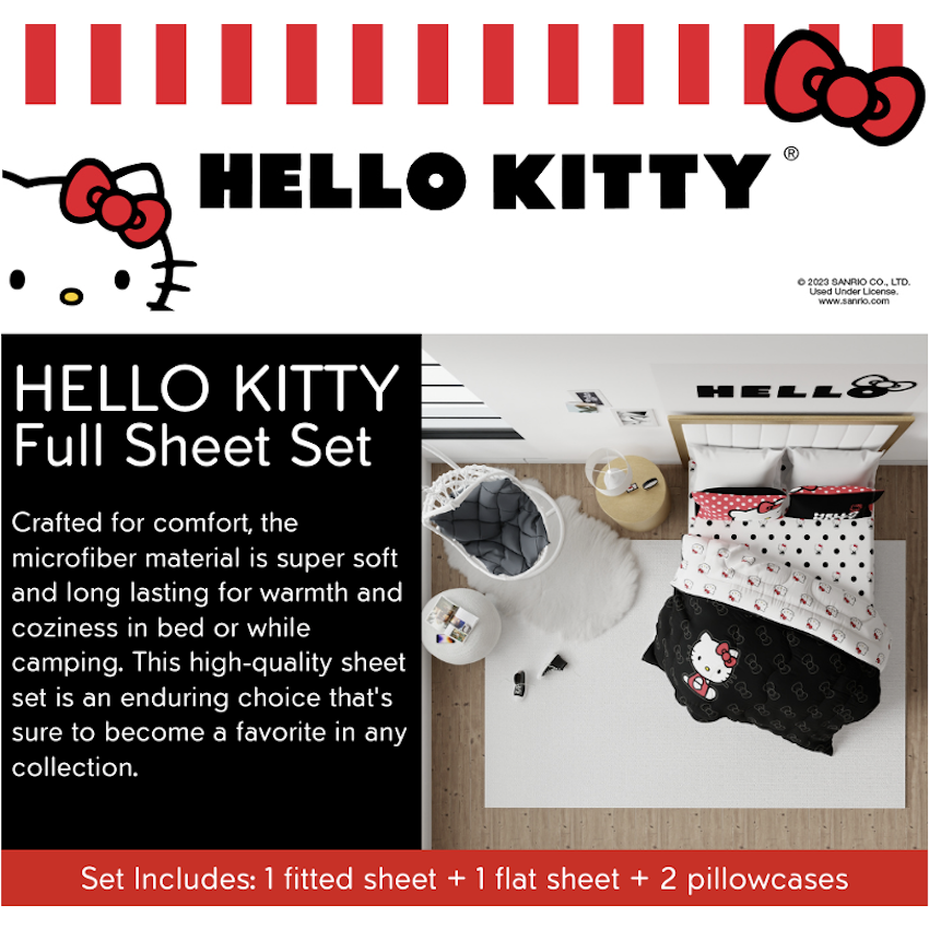美國 Hello Kitty 4 件裝床上套裝 (雙人床)