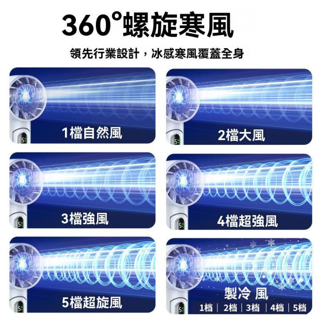 製冷低噪音便携式迷你風扇兼行動電源(4000mAh)-白色