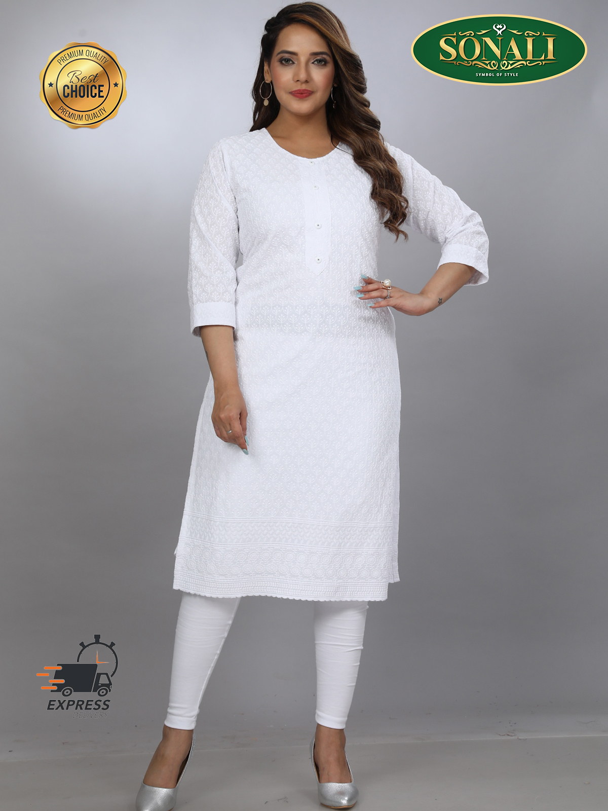[READY STOCK] Sonali Premier Quality Women's Long Kurti Indian Tradition Women's Long Top - Q1920