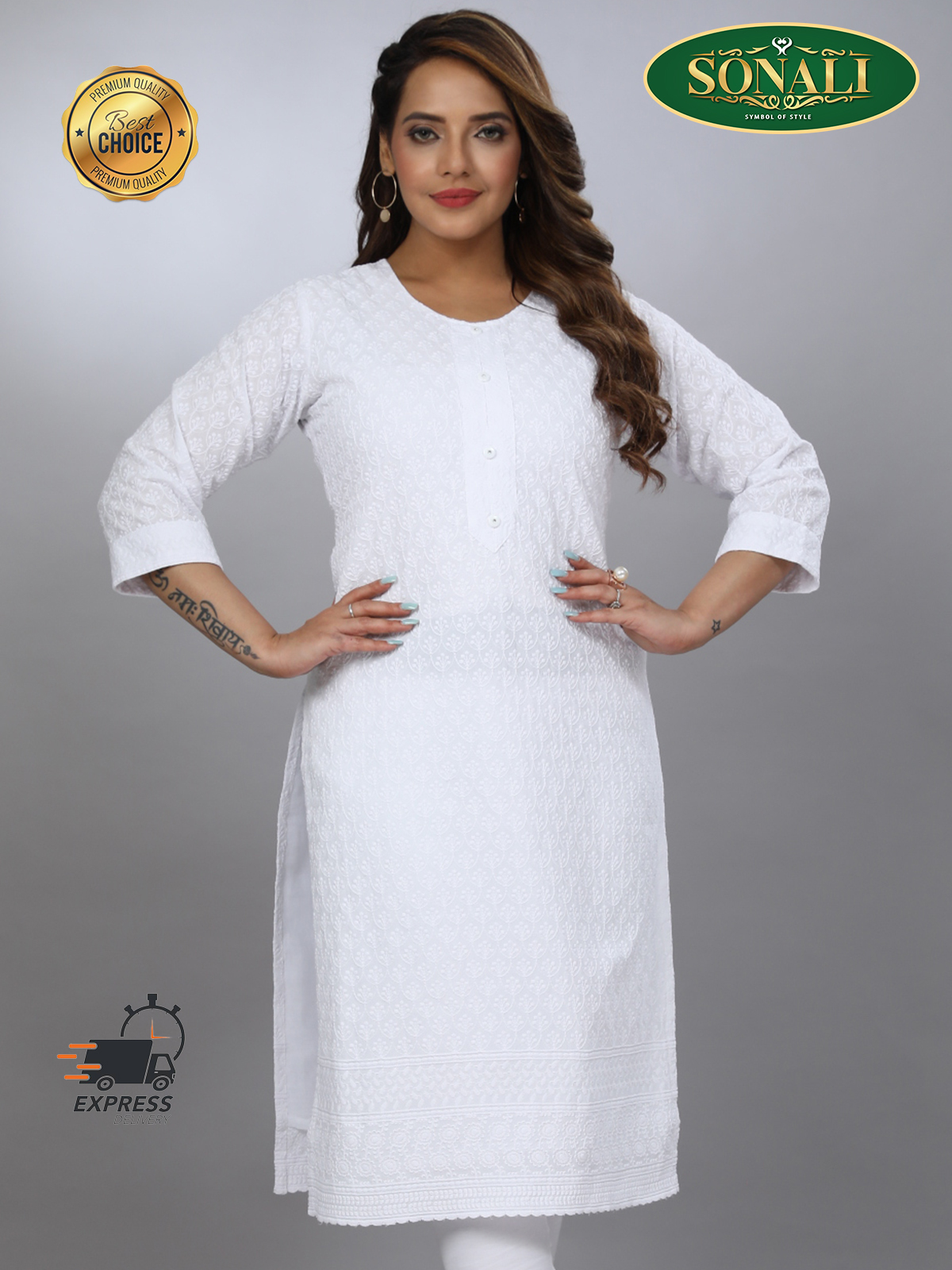 [READY STOCK] Sonali Premier Quality Women's Long Kurti Indian Tradition Women's Long Top - Q1920