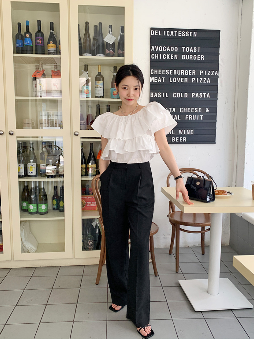 知性垂墜西裝褲 [ 黑 / S ]
