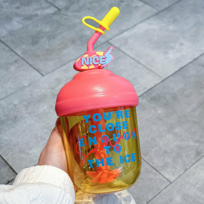 熱推便攜防摔水樽(粉色  600ML）