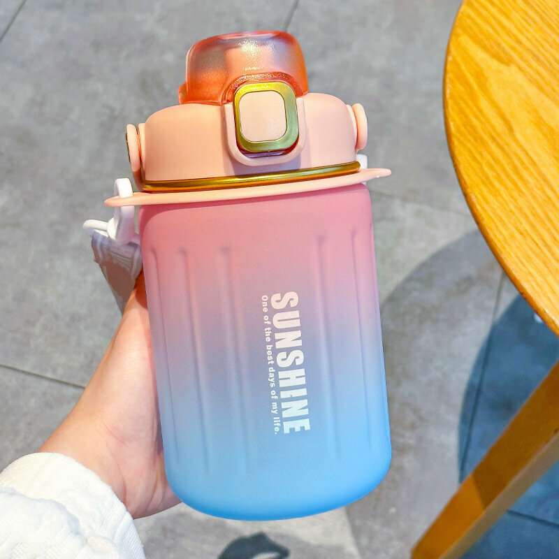 熱推便攜防摔水樽(蜜桃粉  1000ML）