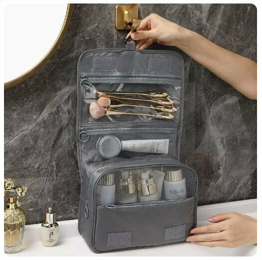Hot recommended portable cosmetic bag storage bag (grey)