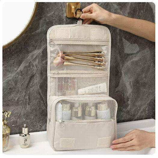 Hot recommended portable cosmetic bag storage bag (off-white)
