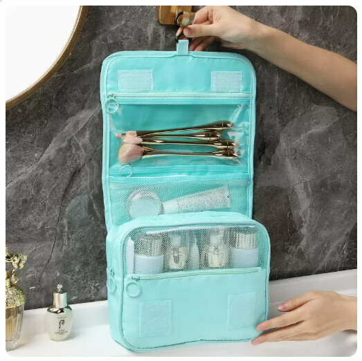 Hot recommendation portable cosmetic bag storage bag (sky blue)