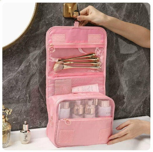 Popular portable cosmetic bag storage bag (pink)