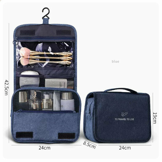 Hotly recommended portable cosmetic bag storage bag (Navy Blue [upgraded thickened version]