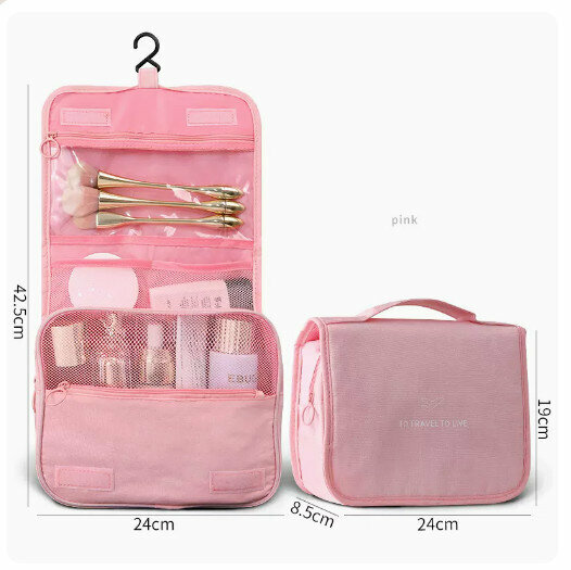 Hotly recommended portable cosmetic bag storage bag (pink [upgraded thickened version]