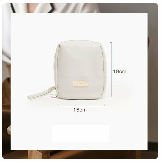 Popular portable travel toiletry storage bag cosmetic bag (eggshell white [partitioned storage of makeup, lipstick, makeup brushes]