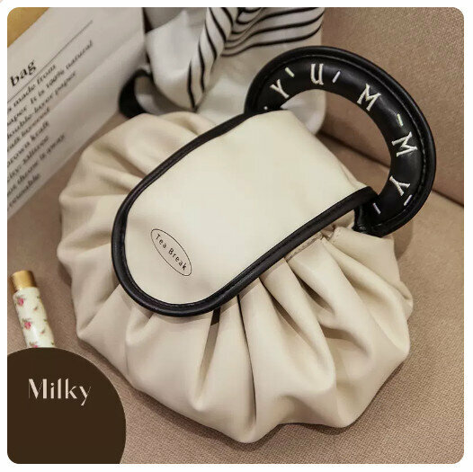 Hot recommendation portable travel storage bag cosmetic bag (milky color)