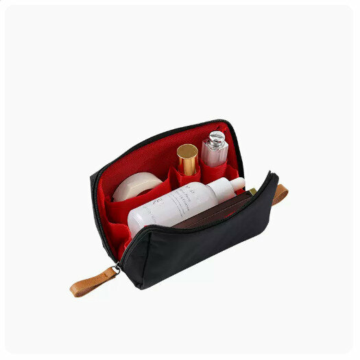 Hot Recommended Portable Travel Cosmetics Storage Bag (Black (Red Inside) [Small Size]