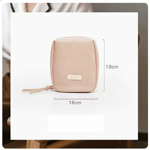Popular portable travel toiletry storage bag cosmetic bag (wooden peach color [partitioned storage of makeup, lipstick, makeup brushes]