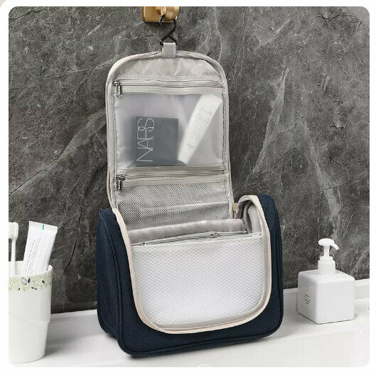 Hotly recommended travel toiletries and cosmetics storage bag (navy blue classic)