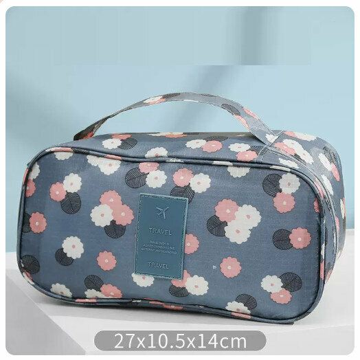 熱推旅行收納袋子內衣內褲分裝袋【經典款-藍色花朵款】